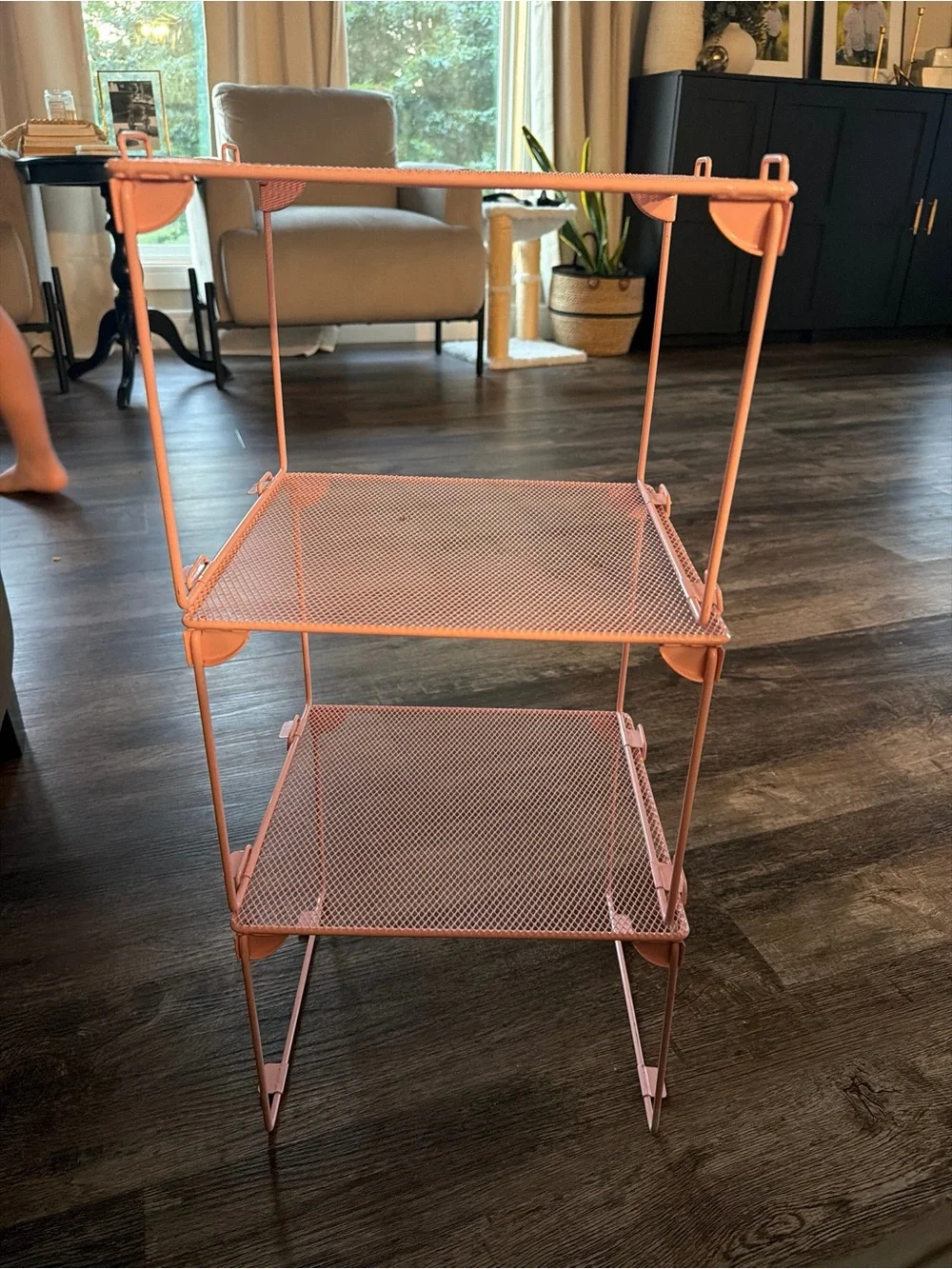 Mesh 3-Tier Storage Shelf - Pink